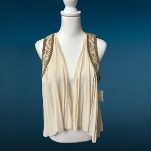 New, Miss Me Women's Fringe Western Faux Suede Vest
